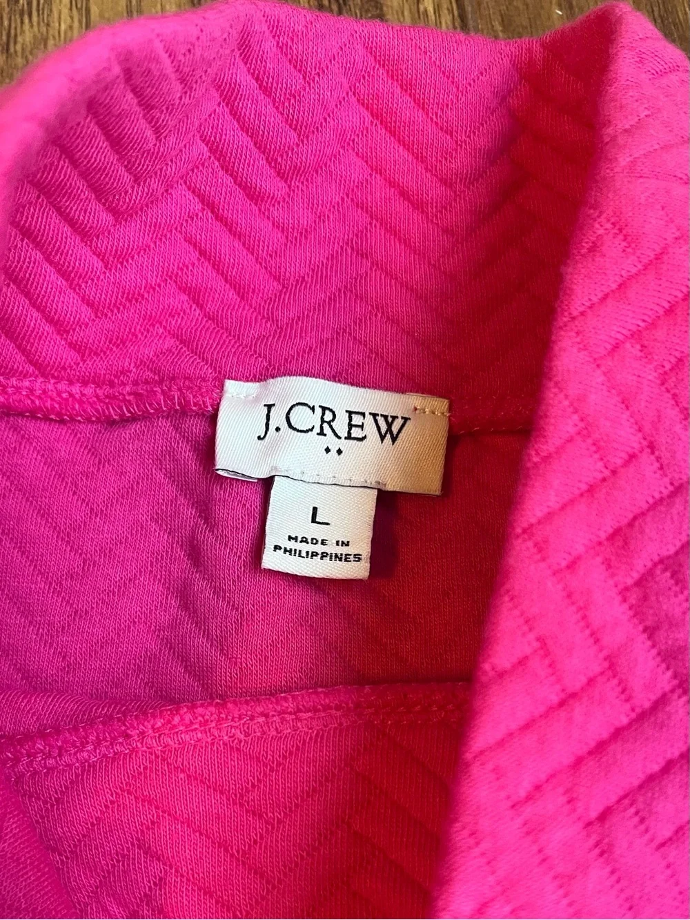 J Crew Mock Neck Pink Long Sleeve cute gold button detail